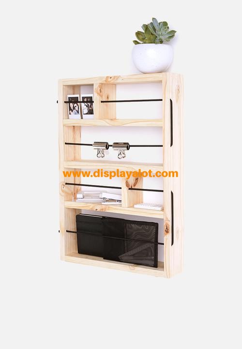 Wooden wall mounted shelf - natural